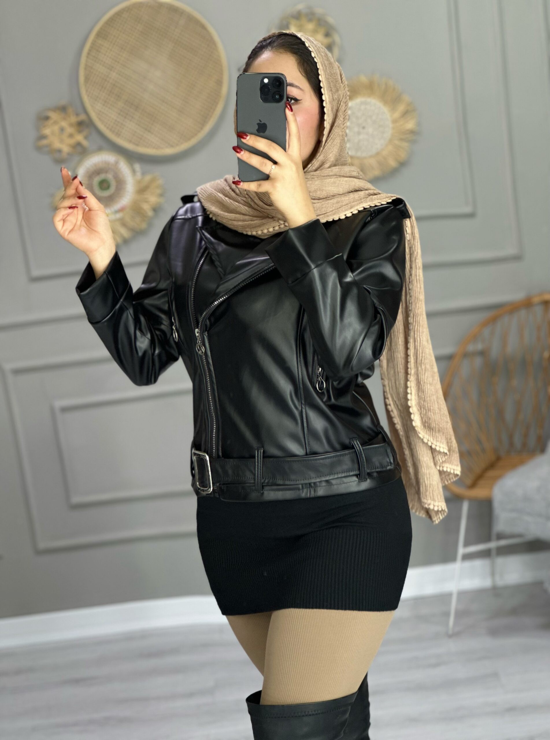 0869- کت چرم سلین