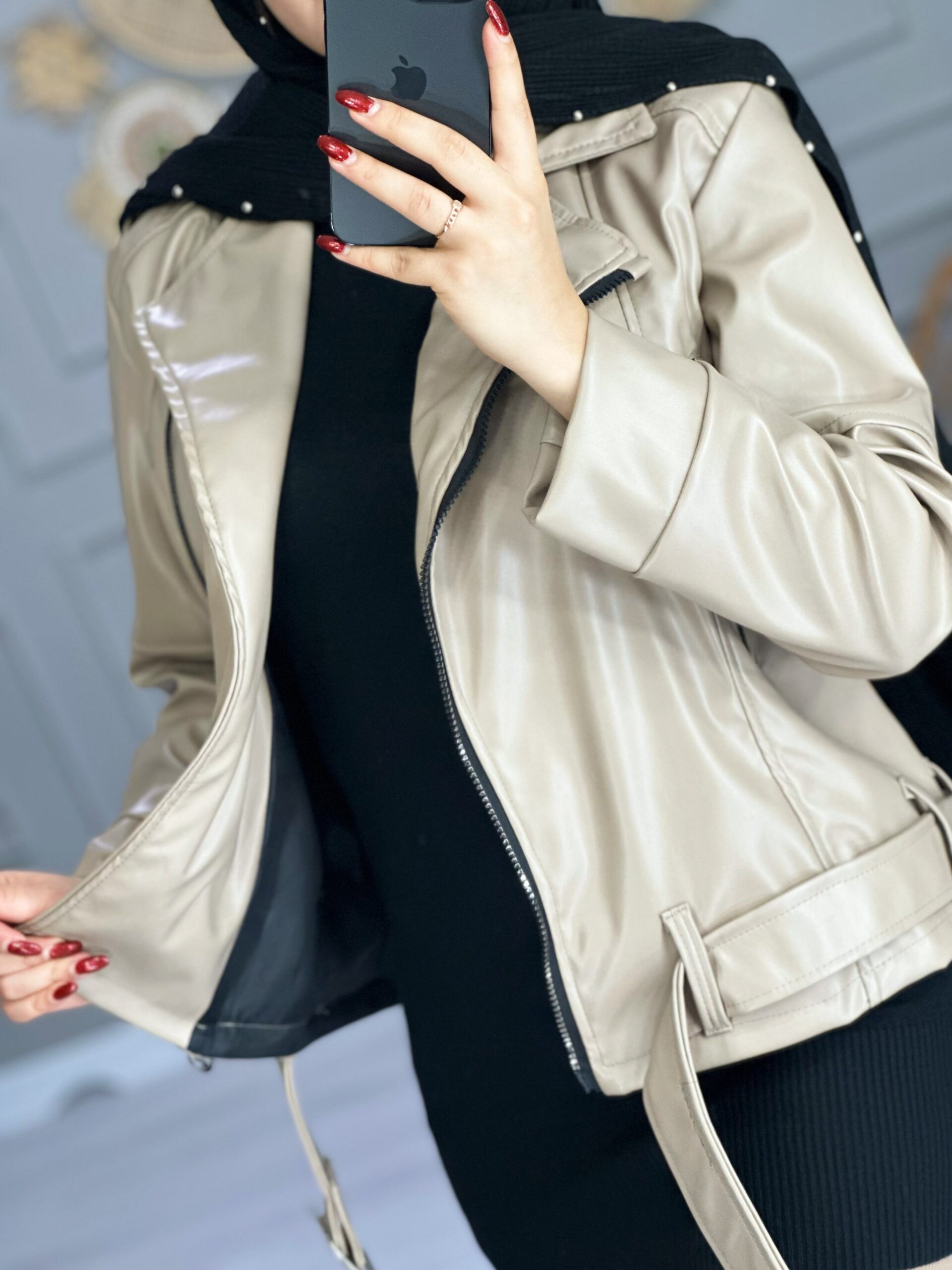 0869- کت چرم سلین