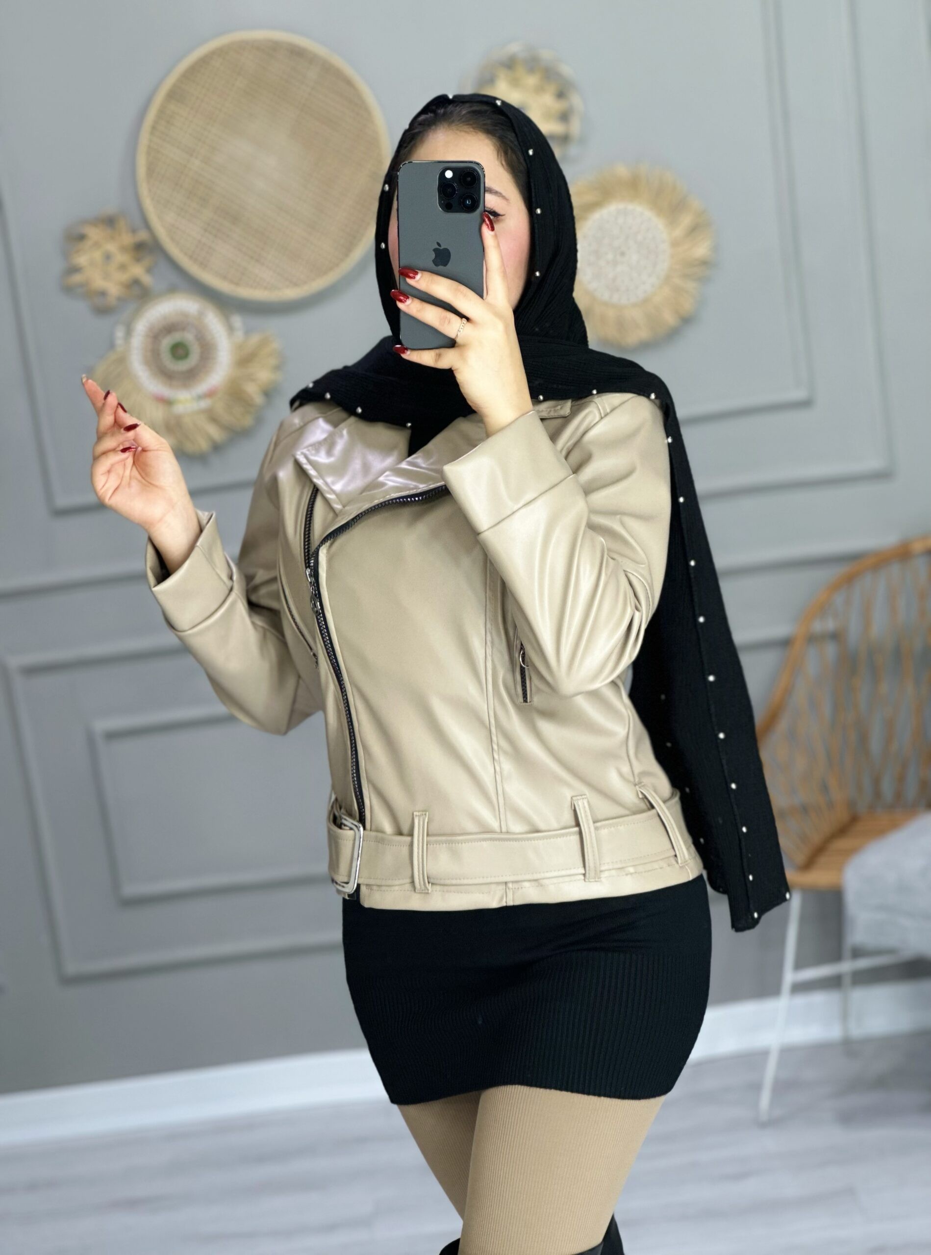 0869- کت چرم سلین