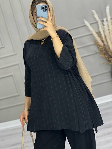 0658-مانتو جلو بسته موکا