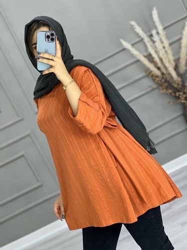 0658-مانتو جلو بسته موکا