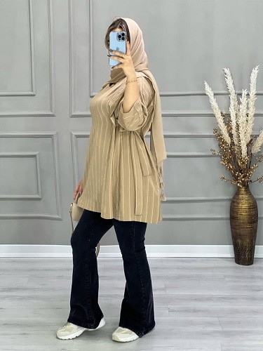 0658-مانتو جلو بسته موکا