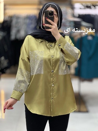 1068- شومیز ساتن نگین