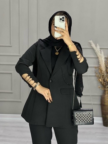 0699-کت شلوار مزونی زنجیری