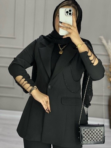 0699-کت شلوار مزونی زنجیری