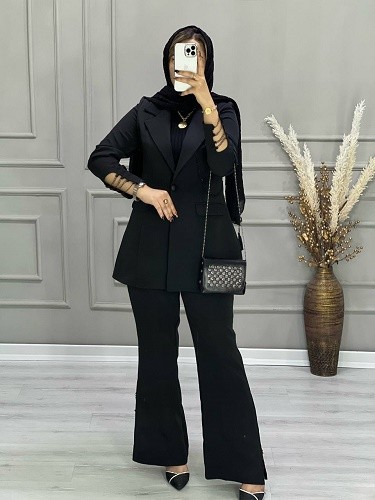 0699-کت شلوار مزونی زنجیری