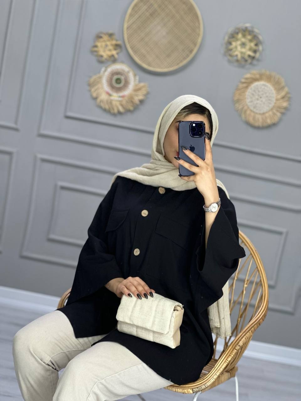 0705-مانتو مشکی روژان