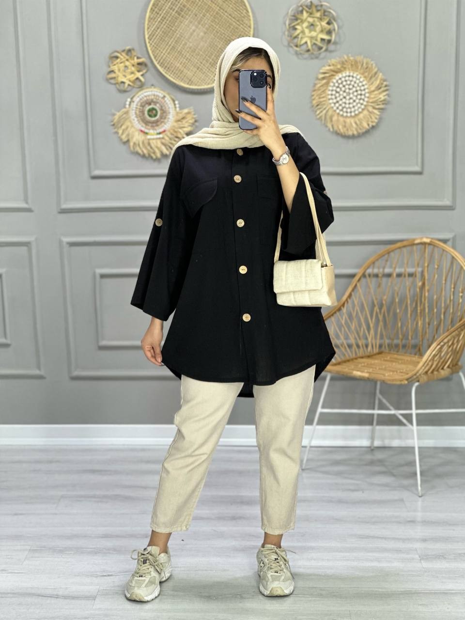 0705-مانتو مشکی روژان