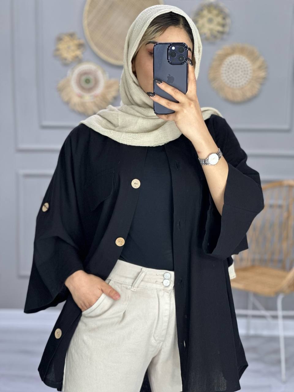 0705-مانتو مشکی روژان