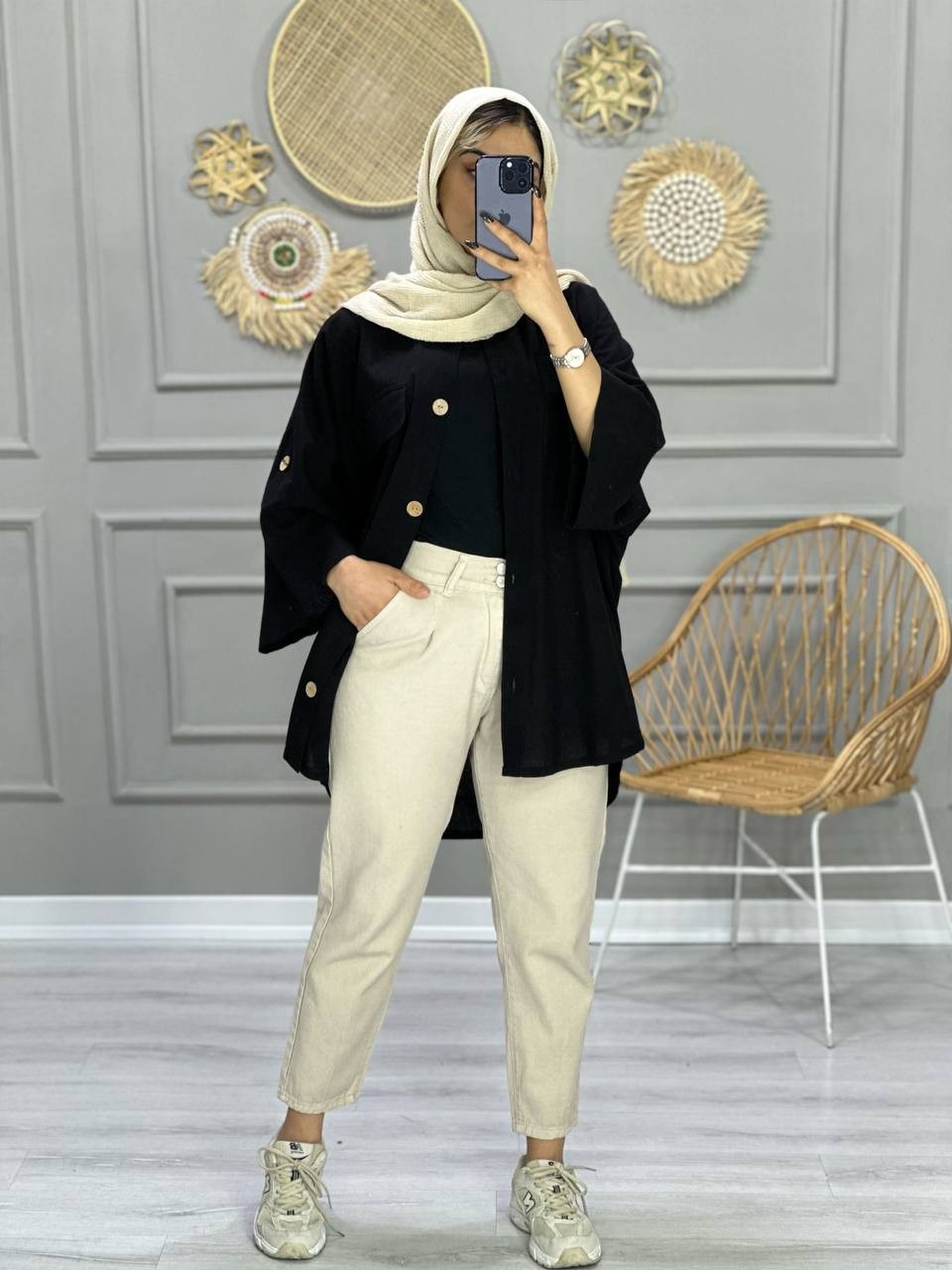 0705-مانتو مشکی روژان