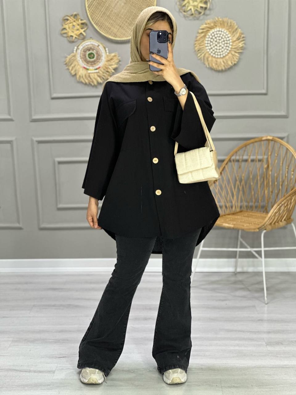 0705-مانتو مشکی روژان