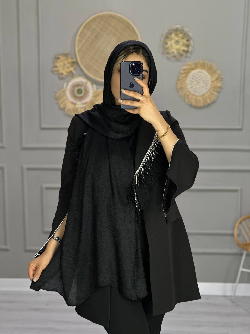 0108_شال پتینه مشکی