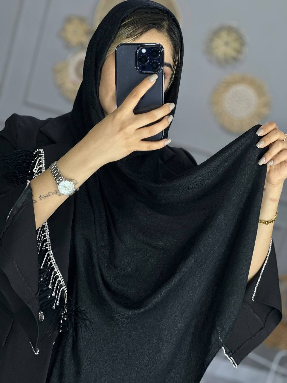 0108_شال پتینه مشکی