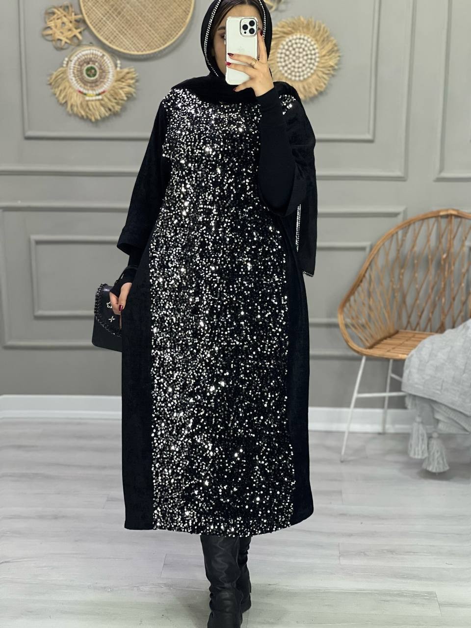 1011-کفتان مخمل پولکی