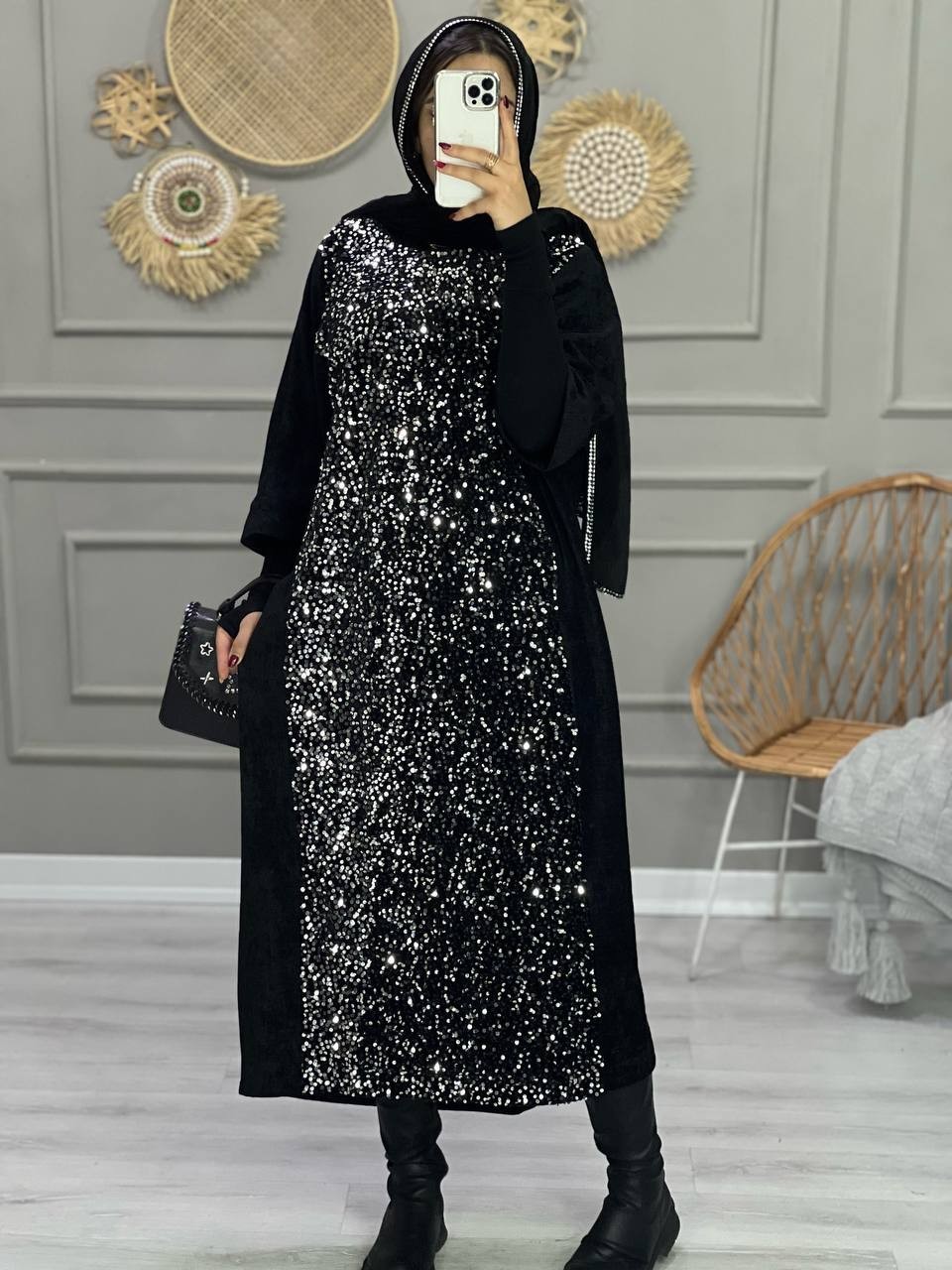 1011-کفتان مخمل پولکی