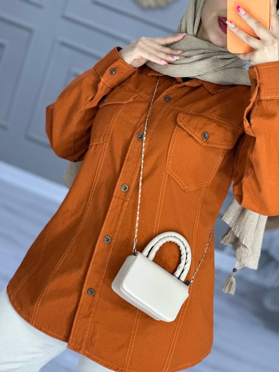 0777_ مانتو شومیزی کتان پاییزه