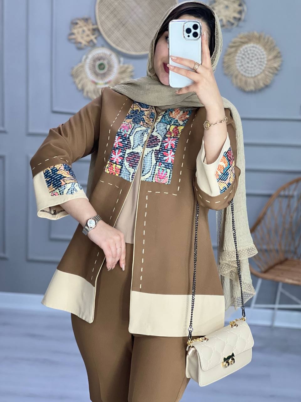 1054-کت و شلوار مزونی کوک دوزی