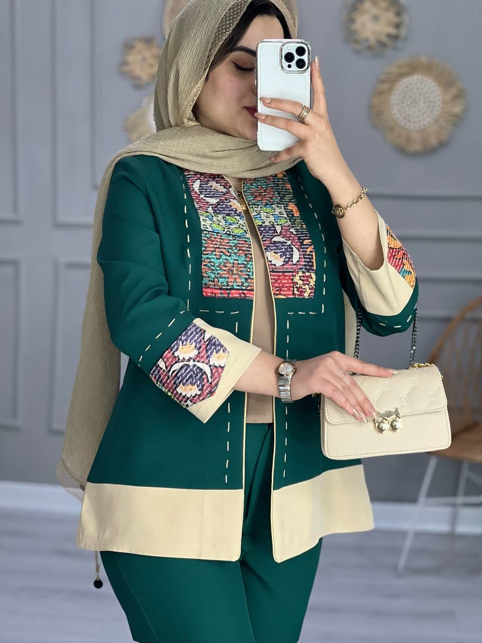 1054-کت و شلوار مزونی کوک دوزی