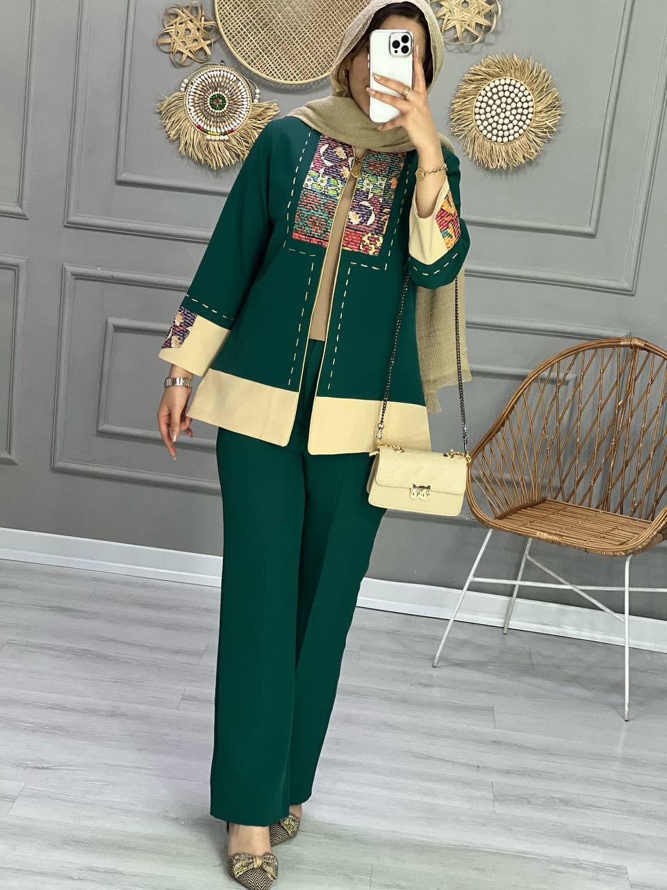 1054-کت و شلوار مزونی کوک دوزی