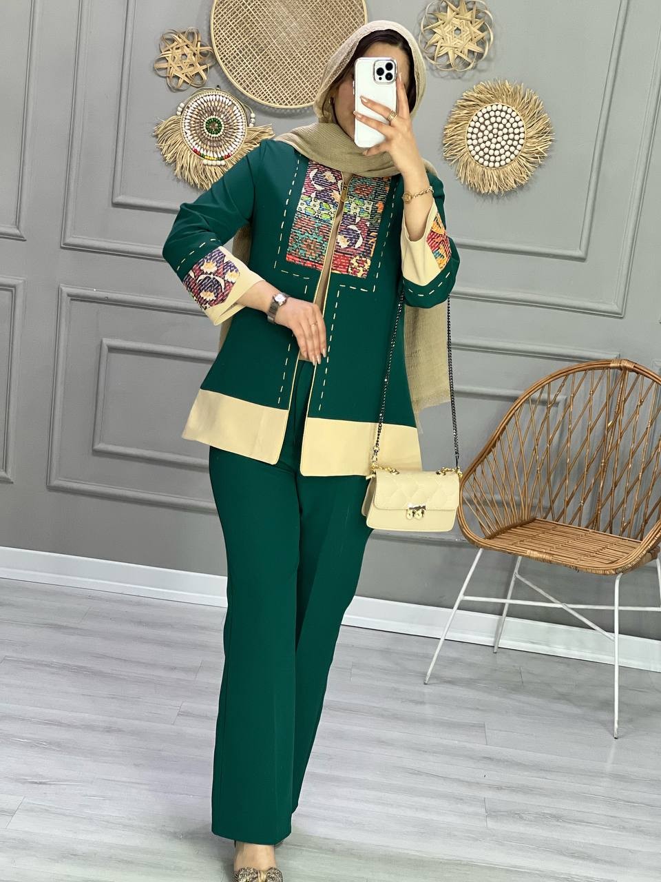 1054-کت و شلوار مزونی کوک دوزی