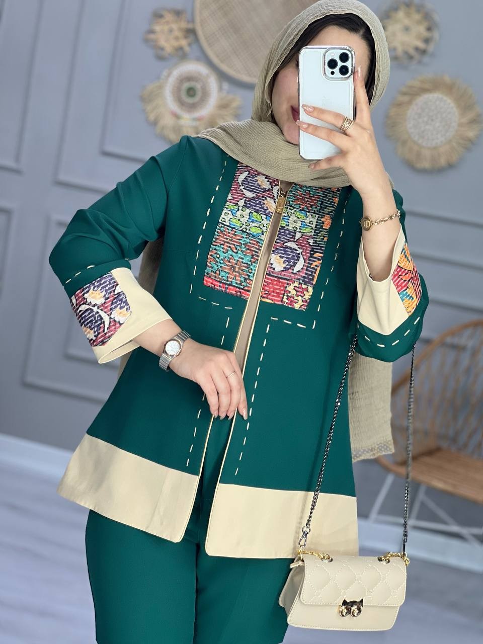 1054-کت و شلوار مزونی کوک دوزی