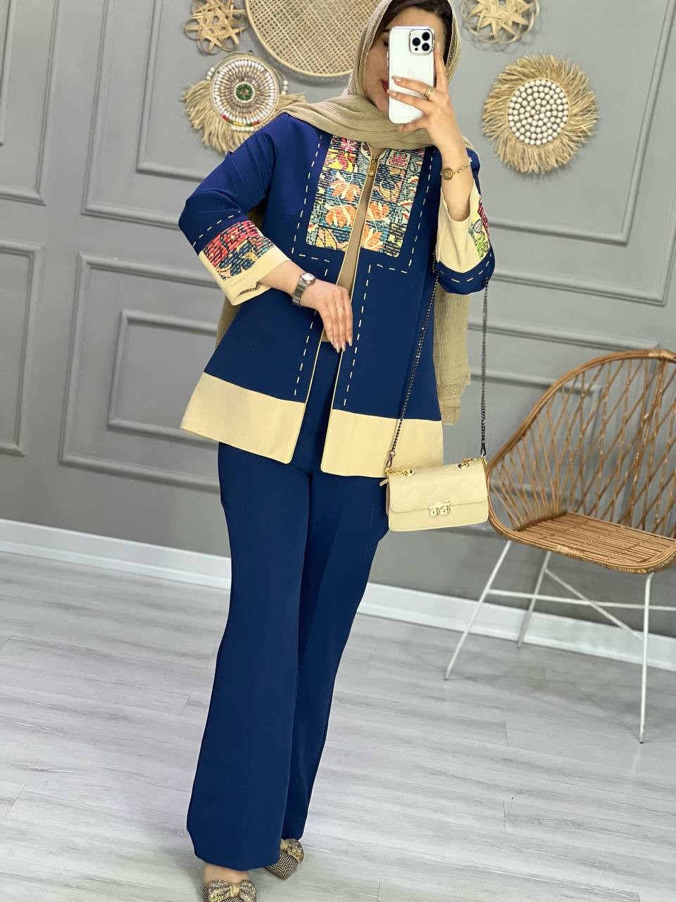 1054-کت و شلوار مزونی کوک دوزی