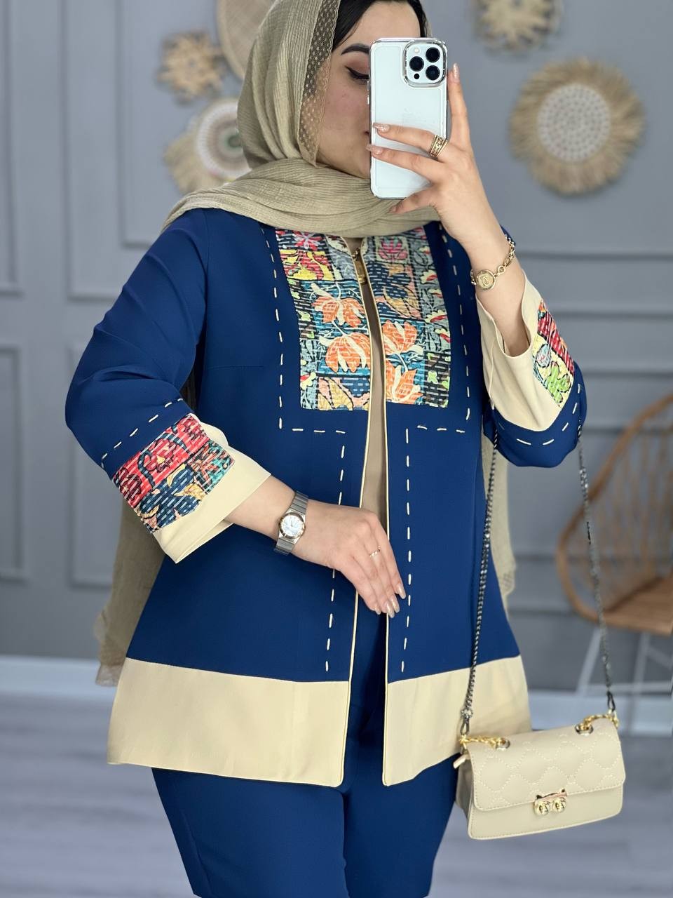 1054-کت و شلوار مزونی کوک دوزی