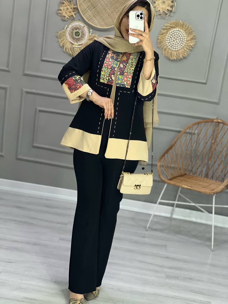 1054-کت و شلوار مزونی کوک دوزی