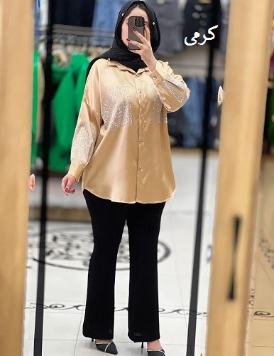 1068- شومیز ساتن نگین