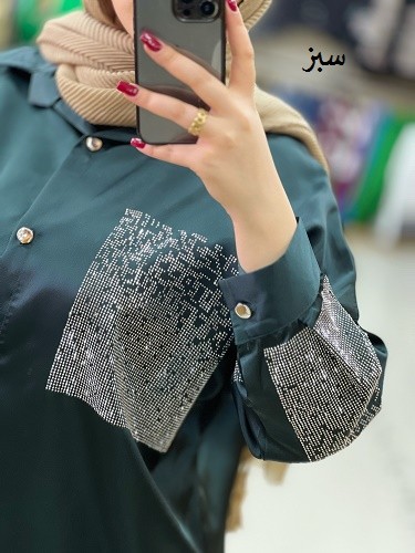 1068- شومیز ساتن نگین