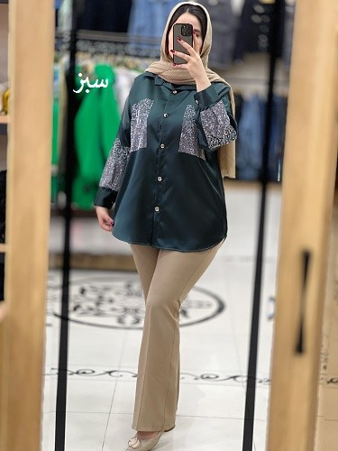 1068- شومیز ساتن نگین