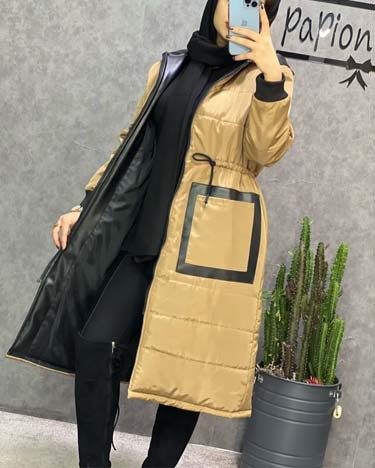 0209_کاپشن ترکیبی با چرم