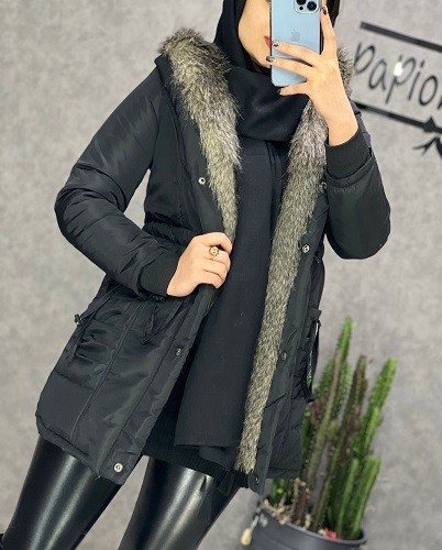 0224_کاپشن کلاه خز