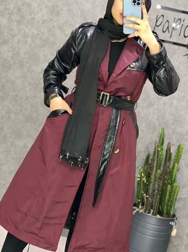 0235 - بارونی ترکیبی چرم