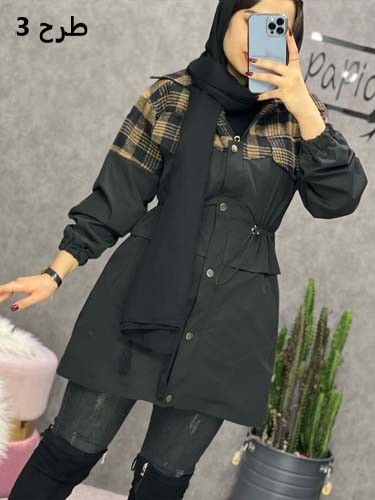 0244_مانتو ترکیبی با چهارخونه