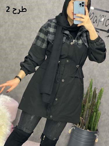 0244_مانتو ترکیبی با چهارخونه