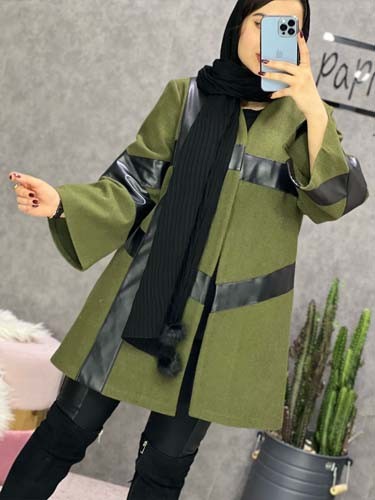 0249_پالتو فوتر آستین چرم