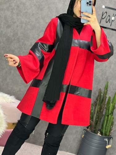 0249_پالتو فوتر آستین چرم