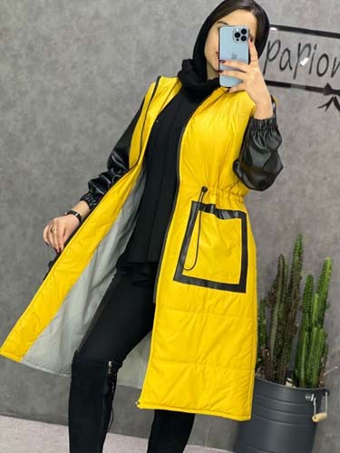 0251_کاپشن بلند آستین چرم