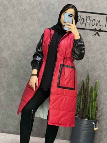 0251_کاپشن بلند آستین چرم