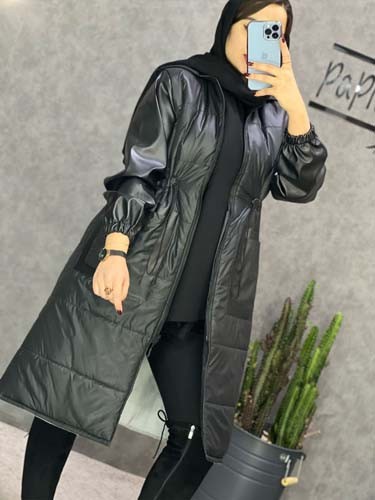 0251_کاپشن بلند آستین چرم