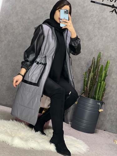 0251_کاپشن بلند آستین چرم