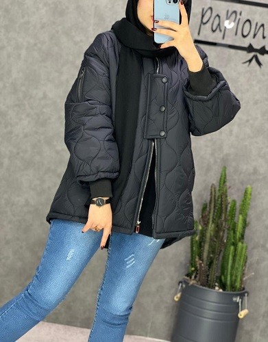 0256_کاپشن امبردی استین زیپ