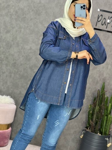 0260_مانتو جین بغل زیپ