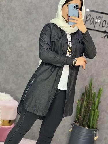 0260_مانتو جین بغل زیپ