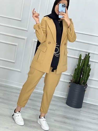 0276_ کت شلوار مام استایل موکا