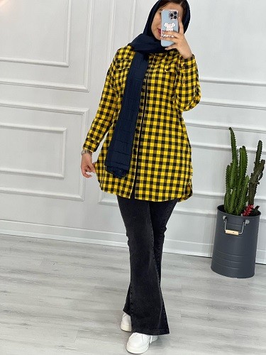 0311 _ مانتو چهارخونه بغل زیپ