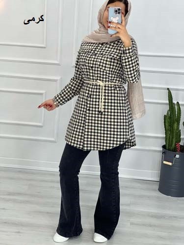 0324_ مانتو چهارخونه دوجیب