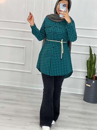 0324_ مانتو چهارخونه دوجیب