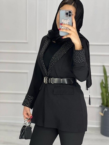 0388-کت مزونی نگین کاری نورا